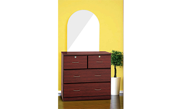 4 Drawer Dressing Table with Angled Shape Mirror
