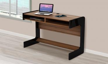 Two shelves with open compartments for storage underneath the working surface